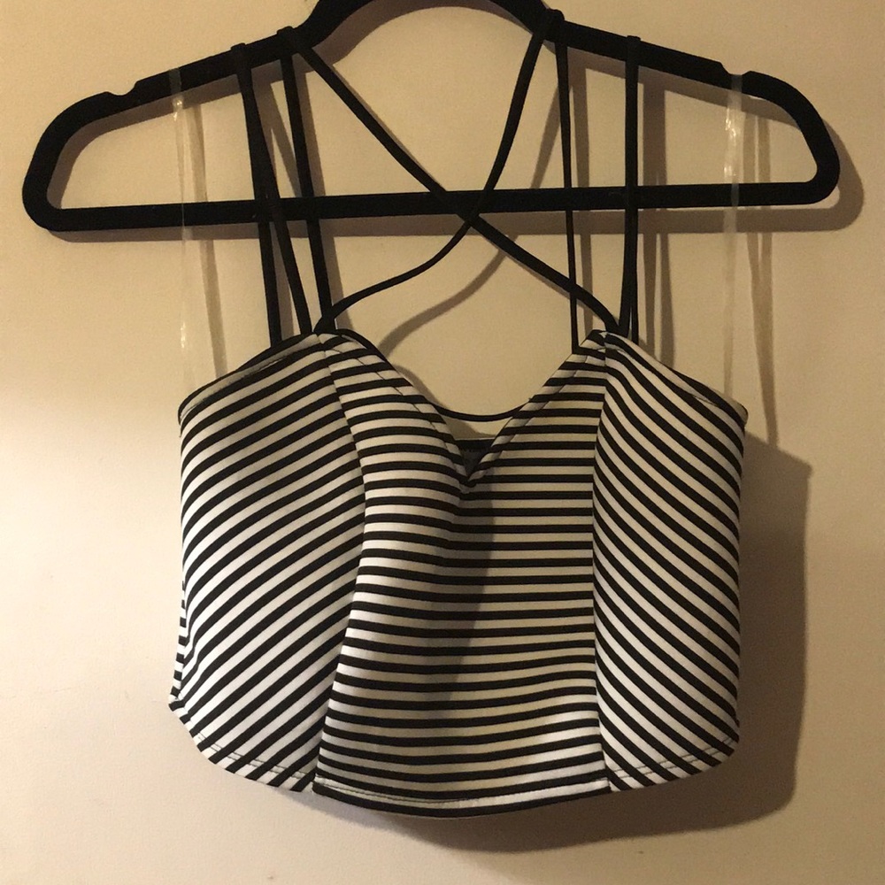 Striped Scuba Crop Top 3/$25